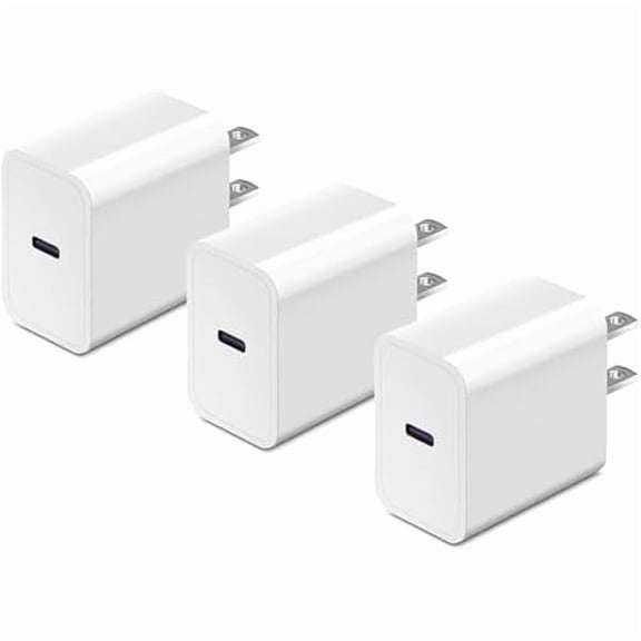 Eryueer for USB C Charger Block for Watch Series 11 10 iWatch iPhone iPad AirPods Pro,Wireless Charger Pad, Type C Fast Charging 20W PD Power Adapter Plug Fast Charging Cube 3Pack White