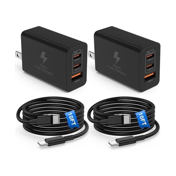 Eryueer for USB C Super Fast Charger Block,100W Charging Station/10ft Type C to C Cable Cord Long,65W Laptop Adapter Compatible with MacBook Pro/Air/iPhone 17 16 15 Pro Max/Samsung Galaxy S26+ S25