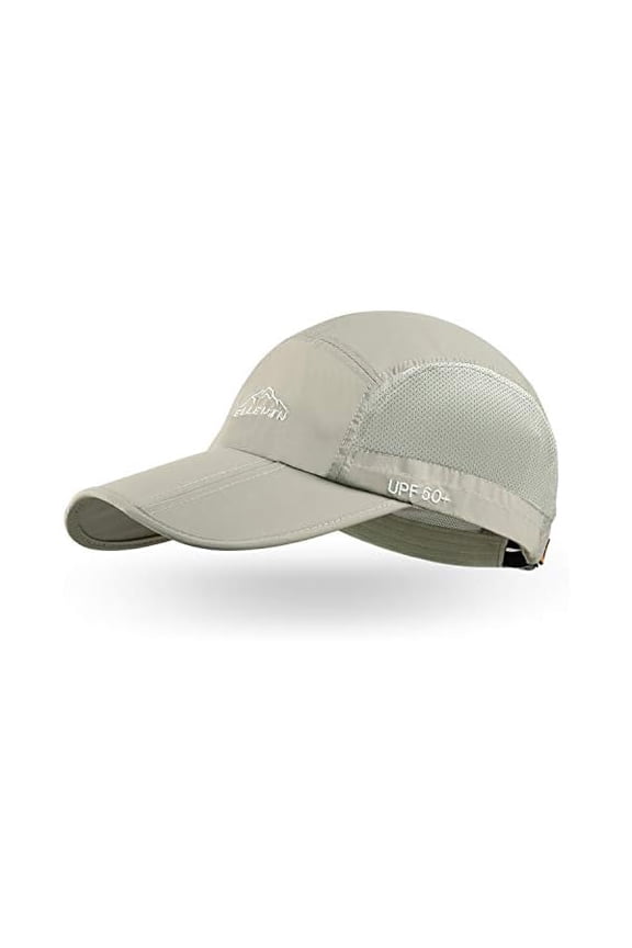 Unisex Baseball Cap UPF 50 Unstructured Hat with Foldable Long Large Bill