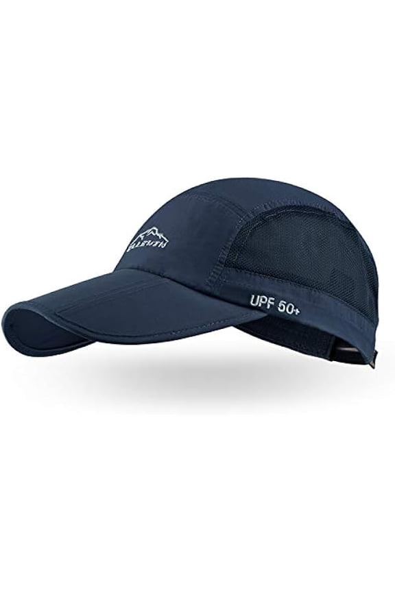 Unisex Baseball Cap UPF 50 Unstructured Hat with Foldable Long Large Bill