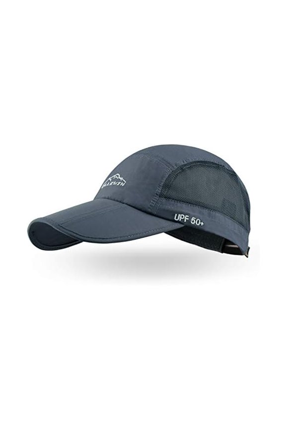 Unisex Baseball Cap UPF 50 Unstructured Hat with Foldable Long Large Bill