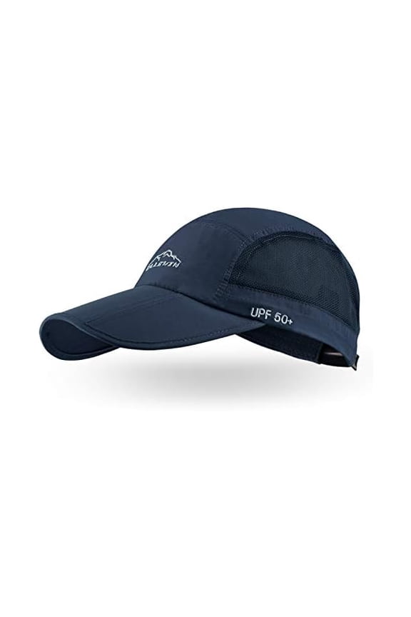 Unisex Baseball Cap UPF 50 Unstructured Hat with Foldable Long Large Bill
