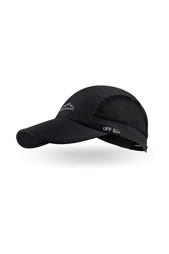 Unisex Baseball Cap UPF 50 Unstructured Hat with Foldable Long Large Bill