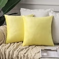 thumbnail image 1 of Eryueer Velvet Soft Decorative Square Throw Pillow Case Cushion Covers Pillowcases for Livingroom Sofa Bedroom with Invisible Zipper 24"x24" 2 Pieces Light Yellow, 1 of 1