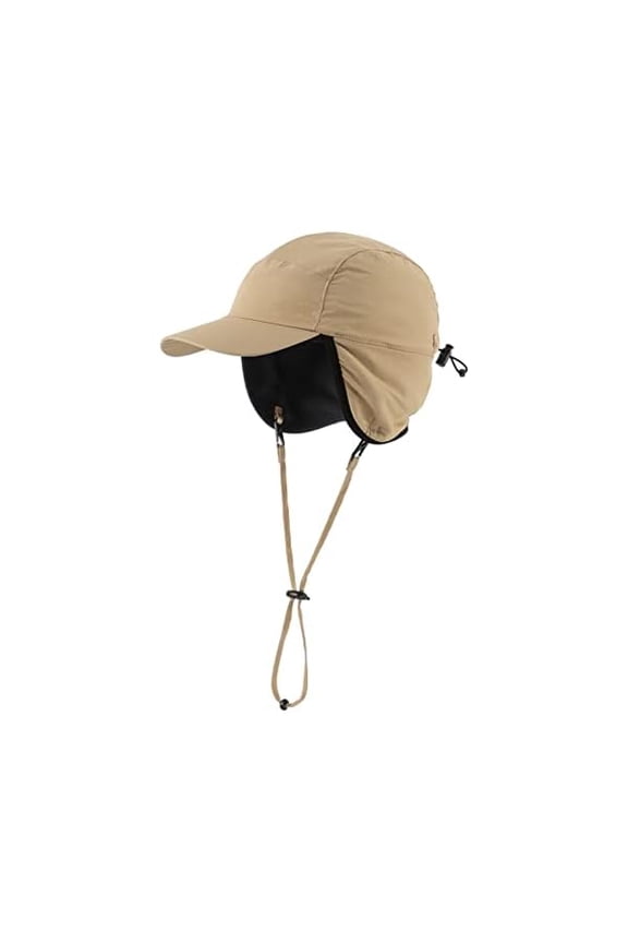 Waterproof Men's Winter Hats with Visor Warm Fleece Lined Baseball Cap Earflaps Trooper Trapper Hat for Men