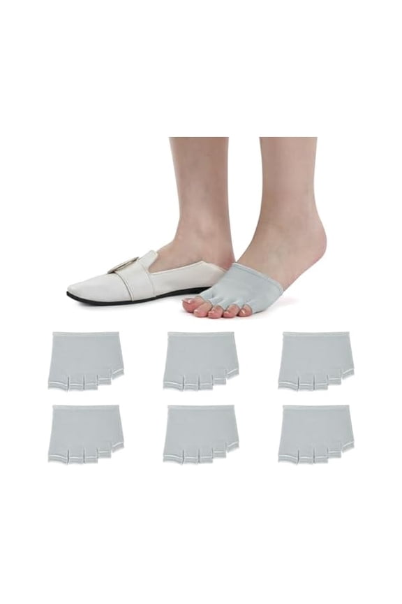 Women's Toe Socks for Mules Half Socks Toe Toppers Liner No Show Invisible Non-slip Toe Covers 6/8 Pairs
