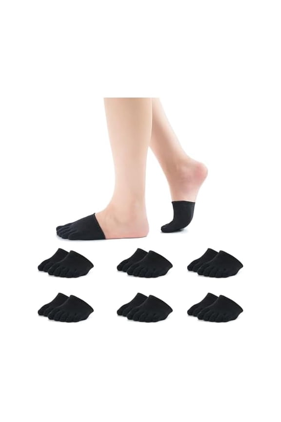 Women's Toe Socks for Mules Half Socks Toe Toppers Liner No Show Invisible Non-slip Toe Covers 6/8 Pairs
