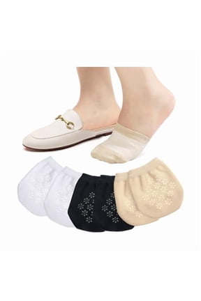 Women's Toe Socks for Mules, Half Socks for Clog Slip-ons Toe Toppers Liners No Show Toe Covers 4/6/8 Pairs