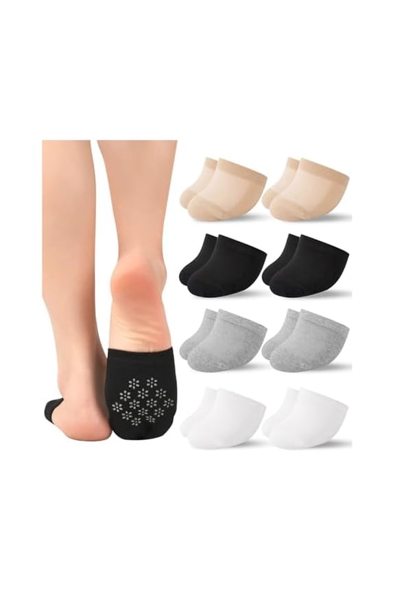 Women's Toe Socks for Mules, Half Socks for Clog Slip-ons Toe Toppers Liners No Show Toe Covers 4/6/8 Pairs