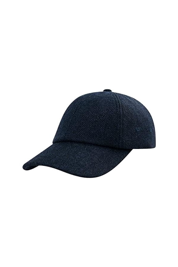 Wool Baseball Cap for Men Adjustable Unstructured Tweed Hat