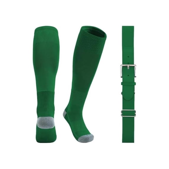 Eryueer Youth Baseball Socks & Belt Combo Set for Kids 2-16 Years -Softball/Tee Ball Accessories (1 Pair + 1 Belt, Unisex)