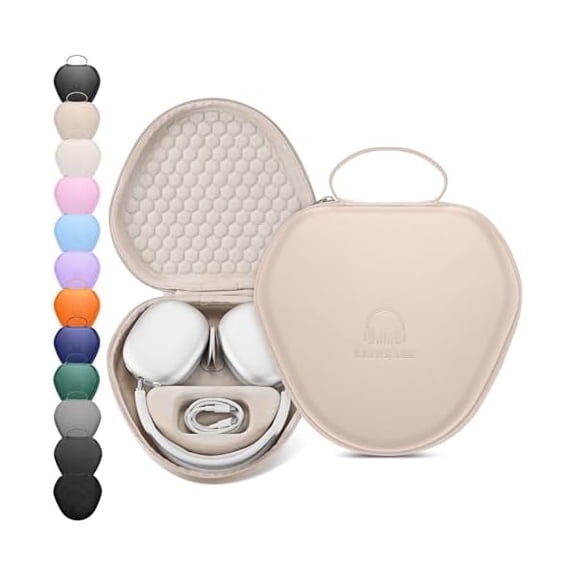 Eryueer compatible with Airpods Max Case Cover,Smart Case with Sleep Mode Made by Air pods,Compatible with Apple AirPods Max,Protective Carry Travel Cover AirPod Pro Max Cases,Headphone,Flesh Color
