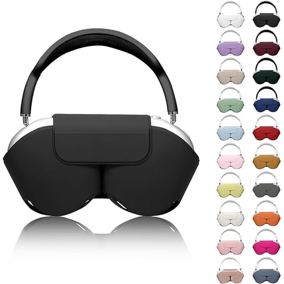 Eryueer compatible with Apple Airpods Max Case,Smart Case Cover Accessories with Sleep Mode Made by PU Leather Original Replacement Carrying Case compatible with Airpod Pro Max Headphones, Black