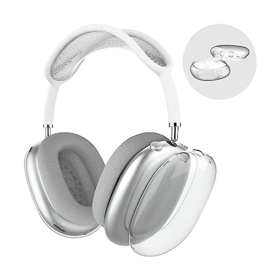 Eryueer compatible with AirPods Max Case,Clear Soft Anti-Scratch compatible with AirPods Max Ear Cup Cover,Slim Headset/Headphones Protector -Clear