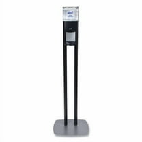 Es8 Hand Sanitizer Floor Stand With Dispenser, 1,200 Ml, 13.5 X 5 X 28.5, Graphite/silver | Bundle of 2