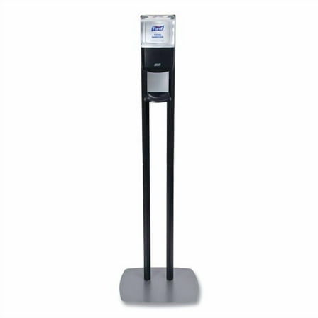 Es8 Hand Sanitizer Floor Stand With Dispenser, 1,200 Ml, 13.5 X 5 X 28.5, Graphite/silver | Bundle of 2