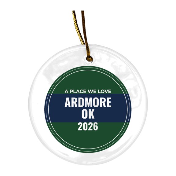 EsPaSiNa Ardmore OK Ornament 2026 Ceramic Christmas Tree Keepsake, 3.15 Inch