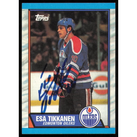 Esa Tikkanen Autographed 1989-90 Topps Card #12 Edmonton Oilers SKU #254663