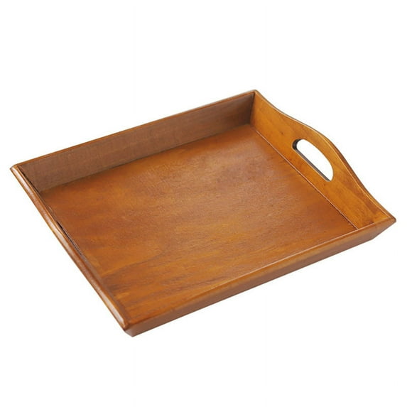 Esaier Coffee Table Tray Wooden Tray Vintage Wooden Tray Food Fruit Tray Handle Design 12.1*10.2*1.2in