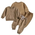 thumbnail image 1 of Esaierr 0-24 Months Boys Girls Sweatsuit Set for Infant Baby,Long Sleeve Loose T Shirts Tops + Jogger Pants Two Piece,Spring Fall Solid Color Sweatshirt Outfits, 1 of 8