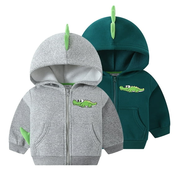 Esaierr 1-10 Years Boys Hooded Sweatshirt Jacket for Kids Toddler,Fall Winter Zipper Cardigan Sweatsuit,Cartoon Printed Padded Sweater