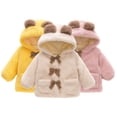 thumbnail image 1 of Esaierr 1-4 Years Girls Fleece Jacket for Baby Toddler,Warm Wool Plush Thick Cotton Tops,Hooded Bowknot Outwears Coats Jacket, 1 of 7