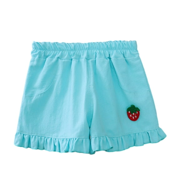 Esaierr 1-5Y Kids Toddler Shorts for Girls Summer Shorts Little Boy's Elastic Waist Casual Ruffles Shorts with Pockets