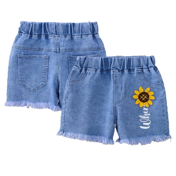 Esaierr 1-6 Years Girls Jeans Denim Shorts for Toddler Baby Jeans Shorts Pants Kids Summer Shorts Stretchy Jeans Shorts