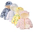 thumbnail image 1 of Esaierr 1-6Y Boys Girls Hooded Fleece Lined Cotton Coats for Baby Kids Zipper Printed Puffer Jacket Toddler Short Outerwear for Autumn Winter, 1 of 8