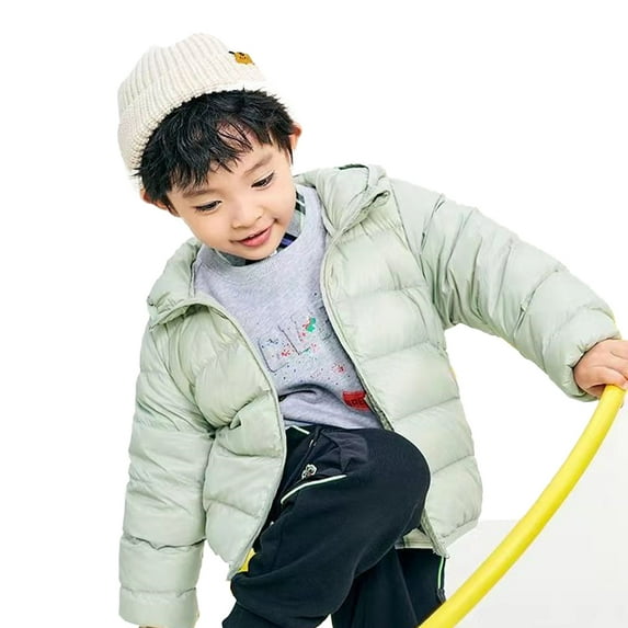 Esaierr 1-7Y Boys Girls Solid Color Winter Cotton Coats,Toddler Winter Coats,Kids Short Warm Cotton Jacket,Button Jacket Cotton Jacket,Zipper Ruffles Warm Cotton Coats