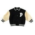 thumbnail image 1 of Esaierr 1-8 Years Boys Girls Baseball Jacket for Kids Baby,Spring Fall Blocking Letters Baseball Coats,Varsity Style School Jackets Outerwear, 1 of 8