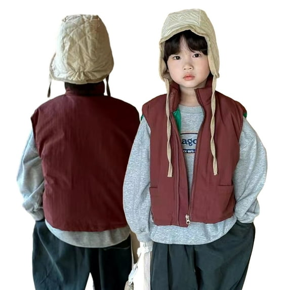 Esaierr 1-8 Years Boys Girls down Puffer Sleeveless Jacket for Kids Toddler,Fall Winter Puffer Waistcoat Coats Thickened Warm down Vest