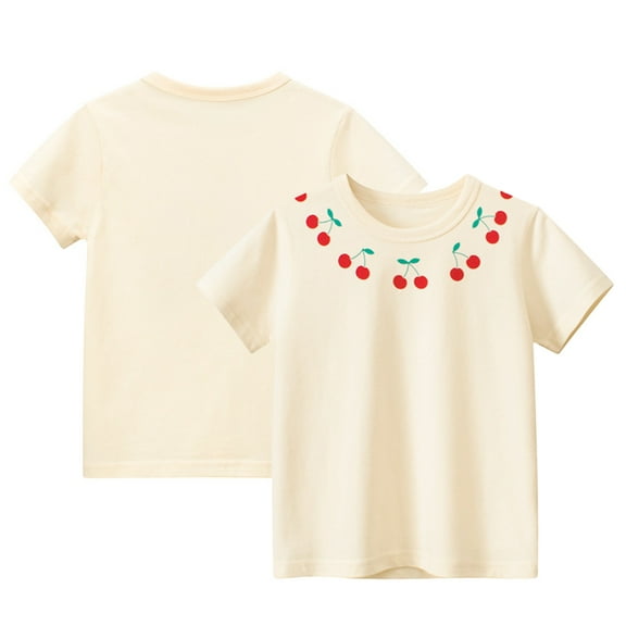 Esaierr 1-8 Years Girls Summer T-Shirt Short Sleeve Tops Printed Casual Tees Shirt for Kids Toddler
