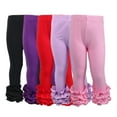 thumbnail image 1 of Esaierr 1-8T Kids Baby Girls Ruffles Leggings Solid Color Lacework Long Pants Spring Fall Fashion Pencil Trousers Girls Cotton Bottoming, 1 of 8