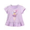 thumbnail image 1 of Esaierr 1-8T Kids Girls Cotton T Shirts Tees Crew Neck Shirt Casual Cartoon Short Sleeve Tees, 1 of 8