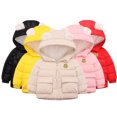 thumbnail image 1 of Esaierr 1-8T Toddler Kids Winter Puffer Cotton Coats for Boys Girls Zipper Fleece Lined Warm Cotton Jacket Baby Ears Hooded Thickened Outerwear, 1 of 6