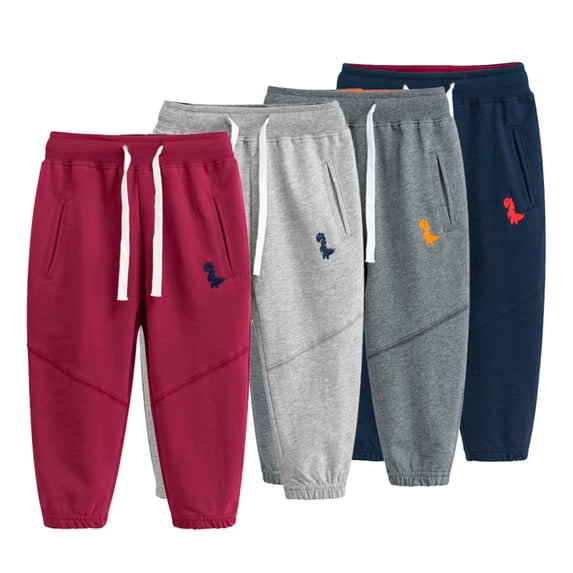 Esaierr 1-9Y Baby Boys Sweatpants for Toddler Kids Cotton Fall Jogger Pants Dinosaur Drawstring Elastic Trousers Bottoms
