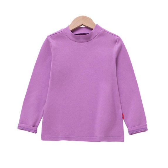 Esaierr 10M-10Y Boys Girls Long Sleeve Shirt Tops for Baby Toddler Kids,Solid Color Undershirts,Fall Winter Knit Top