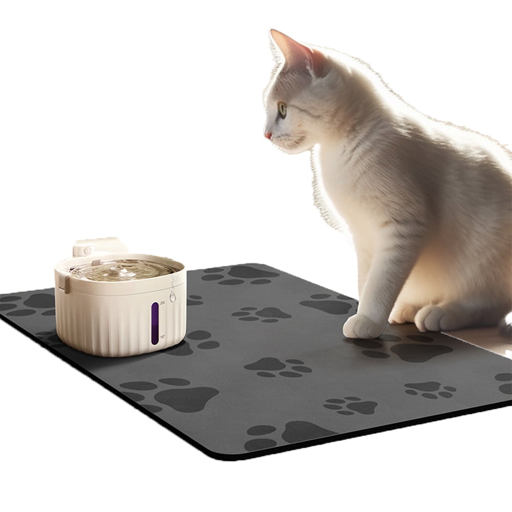 Dog Food Mat Silicone Dog Mat for Food and Water 18 x 12 Pet Food Mats with Residue Collection Pocket Waterproof Dog Cat Bowl Mat with High Edges to