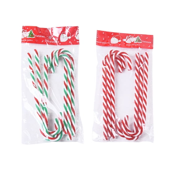 Esaierr 12pcs Christmas Plastic Candy Cane Ornament Twisted Crutch Christmas Tree Hanging Decorations Candy Cane Decorations Red + Green Indoor Outdoor Decor