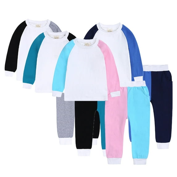 Esaierr 18M-13T Pajamas Pjs Outfit for Girls Boys Spring Fall Long-Sleeved Underwear Sleepwear Set for Toddler Kids Teens Baby Loungewear 2PCS