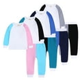 thumbnail image 1 of Esaierr 18M-13T Pajamas Pjs Outfit for Girls Boys Spring Fall Long-Sleeved Underwear Sleepwear Set for Toddler Kids Teens Baby Loungewear 2PCS, 1 of 8