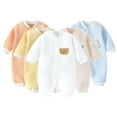 thumbnail image 1 of Esaierr 1M-24M Girs Boys Winter Fall Onesies Jumpsuit Soft Crawling Cotton Romper Long Sleeve Casual Jumpsuit, 1 of 6
