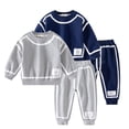 thumbnail image 1 of Esaierr 2-10Y Kids Toddler Boys Girls Casual Set Line Pattern Pullover Tops Long Pants Loungewear Sweatshirt Outfit 2PCS, 1 of 9