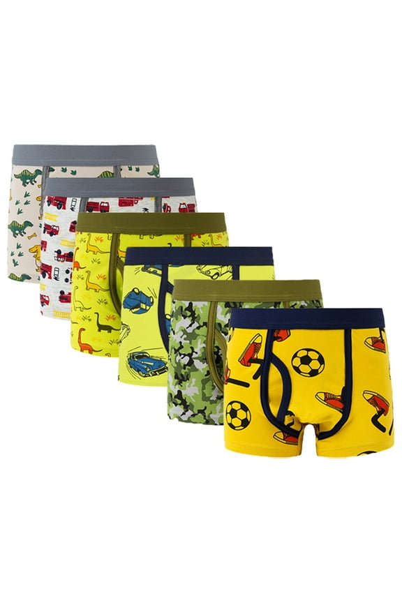2-12 Years Boys Dinosaur Boxer Brief Underwear for Toddler Kids,Cotton Soft Panties Baby Boxer Shorts Underpants