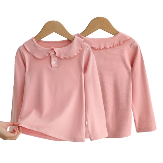 Esaierr 2-12 Years Girls Cotton Fashion T-Shirt Tops for Kids Baby,Spring Fall Casual Bottoming Shirt,Long Sleeve Crew Neck Tees Tops