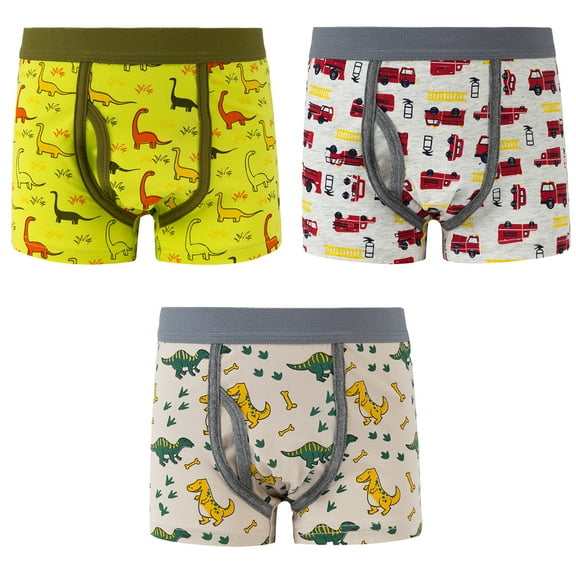 Esaierr 2-12T Boys Boxer Briefs Cotton Underwear for Teen Kids Baby Cartoon Panties Boys Cartoon Breathable Boxer Briefs (Pack of 5)