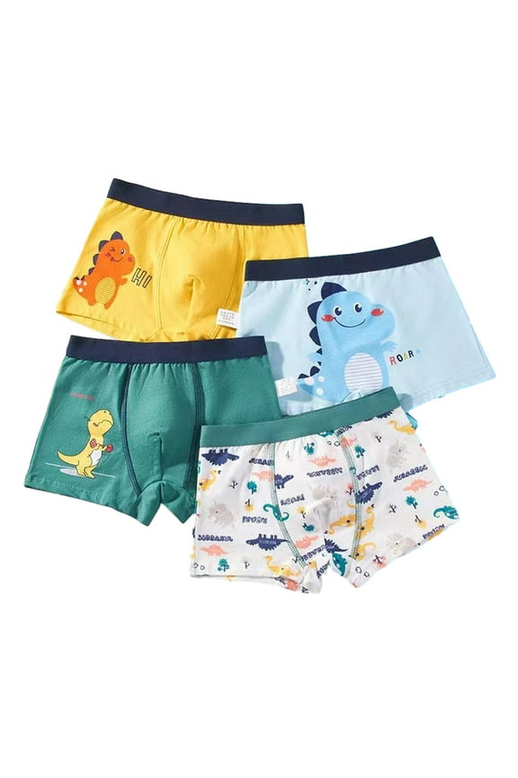 2-12T Kids Toddler Boys Cotton Briefs Underwear 4-Pack Baby Comfortable Soft Boxer Panties Toddler Four Corners Shorts