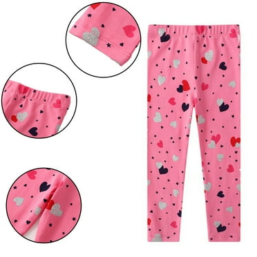 Esaierr 2-7Y Kids Toddler Leggings Little Girls Cotton Stretch Pants Active Leggings Baby Print Spring Fall Long Pant Active Leggings