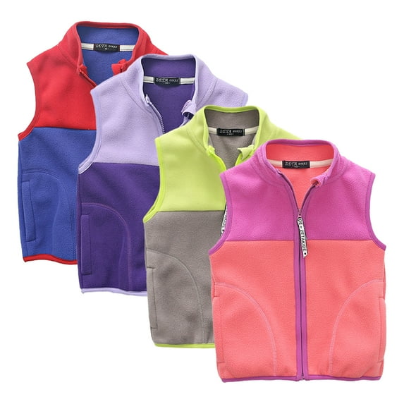 Esaierr 2-8T Girls Boys Winter Fleece Vest Jacket for Kids Toddler Fall Sleeveless Coats Baby Warm Ligntweight Cardigan Waistcoat Outwear